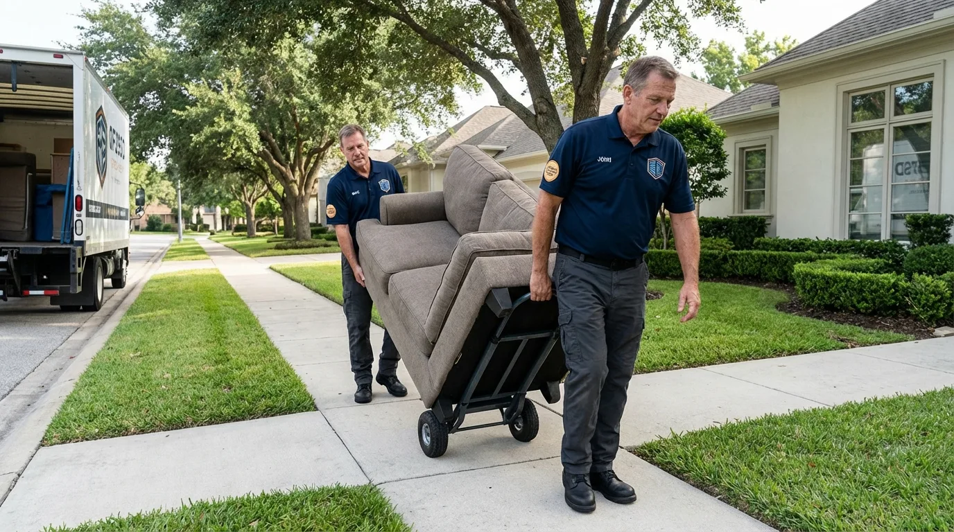 Local residential moving crew loading furniture in Blue Ridge, VA